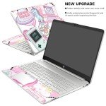 Laptop Skin Decal HP 15.6" - Kawaii Pixel Laptop Cover Sticker No Cutting Required, No Bubble, Waterproof, Scratch Resistant - Including Wide Screen and Wrist Pad