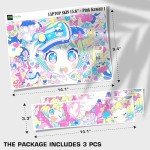 Laptop Skin Decal HP 15.6" - Kawaii Girl Laptop Cover Sticker No Cutting Required, No Bubble, Waterproof, Scratch Resistant - Including Wide Screen and Wrist Pad