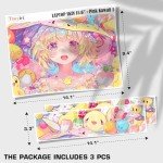 Laptop Skin Decal HP 15.6" - Kawaii Girl Laptop Cover Sticker No Cutting Required, No Bubble, Waterproof, Scratch Resistant - Including Wide Screen and Wrist Pad