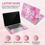 PLIGREAT Pink Butterfly Laptop Skin Sticker Decals, 12" 13" 13.3" 14" 15 inch Laptop Universal Vinyl Reusable Notebook Watercolor Art Protector Cover Decal Netbook PC Personalized Floral Skin Stickers