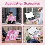 PLIGREAT Pink Butterfly Laptop Skin Sticker Decals, 12" 13" 13.3" 14" 15 inch Laptop Universal Vinyl Reusable Notebook Watercolor Art Protector Cover Decal Netbook PC Personalized Floral Skin Stickers
