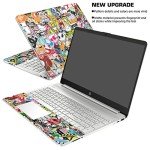 Laptop Skin Decal HP 15.6" - Sticker Bomb Laptop Cover Sticker No Cutting Required, No Bubble, Waterproof, Scratch Resistant - Including Wide Screen and Wrist Pad
