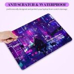 Lauspuck Anime Neon Laptop Notebook Skin Sticker Cover Decal, 12 13 13.3 14 15 15.4 15.6 inch Laptop Vinyl Skin Sticker Cover Art Protector Decal Universal, Purple Warrior Cat