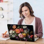 DINKY Laptop Skin Sticker Decal, 12" 13" 13.3" 14" 15" 15.4" 15.6 inch Laptop Universal Reusable Vinyl Skin Stickers Cover Art Decal Notebook PC Personalized Protector-Flora