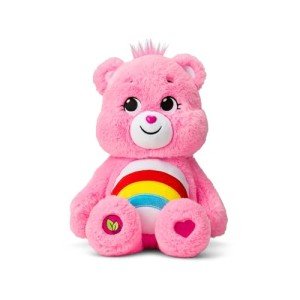 Care Bears 14" Cheer Bear Plushie - Medium Size - Pink Plushie for Ages 4+ – Perfect Stuffed Animal Holiday, Birthday Gift, Super Soft and Cuddly – Good For Girls and Boys, Employees, Collectors
