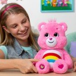 Care Bears 14" Cheer Bear Plushie - Medium Size - Pink Plushie for Ages 4+ – Perfect Stuffed Animal Holiday, Birthday Gift, Super Soft and Cuddly – Good For Girls and Boys, Employees, Collectors