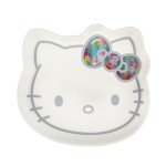 Hello Kitty Character Head Sushi Plate With Bow Sauce Tray & Pink Chopsticks