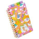 Silver Buffalo Care Bears Spiral Tabbed Notebook Featuring Grumpy Bear, Share Bear, Tenderheart Bear, Cheer Bear, Bedtime Bear, and Good Luck Bear, 8” x 5”