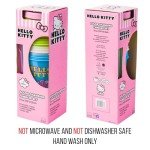 Silver Buffalo Sanrio Hello Kitty Summertime Gardening 4-Pack Color Changing Plastic Tumblers Includes Lid and Straw, 24 Ounces