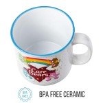 Silver Buffalo Care Bears Featuring Good Luck, Tenderheart, Bedtime, and Cheer Bear Rainbow Heart Ceramic Camper Mug, 20 Ounces