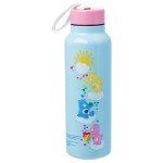Silver Buffalo Care Bears Sun Shower Stainless Steel Blue Water Bottle with Strap, Features Cheer Bear, Funshine Bear, and Tenderheart Bear, 27 Ounces