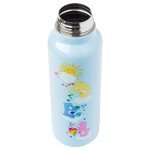 Silver Buffalo Care Bears Sun Shower Stainless Steel Blue Water Bottle with Strap, Features Cheer Bear, Funshine Bear, and Tenderheart Bear, 27 Ounces