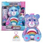 Care Bears Sequin Plush, Cheer Bear Plushie for Ages 4+ Perfect Stuffed Animal, Super Soft and Cuddly – Good for Girls and Boys, Employees, Collectors, Great Valentines Day Gift for Kids