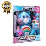 Care Bears Sequin Plush, Cheer Bear Plushie for Ages 4+ Perfect Stuffed Animal, Super Soft and Cuddly – Good for Girls and Boys, Employees, Collectors, Great Valentines Day Gift for Kids