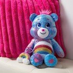 Care Bears Sequin Plush, Cheer Bear Plushie for Ages 4+ Perfect Stuffed Animal, Super Soft and Cuddly – Good for Girls and Boys, Employees, Collectors, Great Valentines Day Gift for Kids