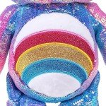 Care Bears Sequin Plush, Cheer Bear Plushie for Ages 4+ Perfect Stuffed Animal, Super Soft and Cuddly – Good for Girls and Boys, Employees, Collectors, Great Valentines Day Gift for Kids