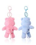 SALLY ROSE Care Bears Plush Keychain Set of 2, Cheer Bear and Grumpy Bear Key Chain, Bag Charms for Backpack and Purse, Care Bear Gifts