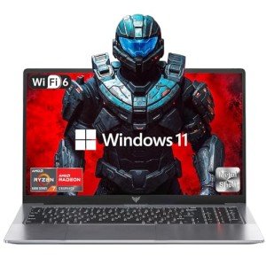 KAIGERR Gaming Laptop, Laptop Computer with AMD Ryzen 7 5000 Series (8C/16T, Up to 4.3GHz), 16GB RAM 512GB NVMe SSD Windows 11 Laptop, Radeon RX Vega 8 Graphics, WiFi 6, 53Wh Battery, Backlit KB