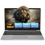Auusda T152A 15.6" Gaming Laptop Computer - Intel N95 3.4GHz, FHD IPS Display, Backlit Keyboard & Fingerprint Reader, 8000mAh Battery, USB 3.0/Mini HDMI/MicroSD, Win11 Pro, Silver, 16GB RAM, 1TB NVMe
