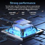 Auusda T152A 15.6" Gaming Laptop Computer - Intel N95 3.4GHz, FHD IPS Display, Backlit Keyboard & Fingerprint Reader, 8000mAh Battery, USB 3.0/Mini HDMI/MicroSD, Win11 Pro, Silver, 16GB RAM, 1TB NVMe