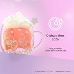 JoyJolt Hello Kitty 50th Anniversary Limited Edition Double Wall Glass Mug, 13.5 oz Insulated Coffee Mug with 3D Design, Cute Mug for Tea, Latte, or Iced Coffee, Kawaii Cup, Sanrio Accessories