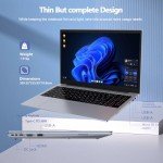 Laptop Gaming,Gaming Laptops,16GB DDR4 512GB SSD,16"FHD 1920*1080P PC,Windows 11 Pro,Full Metal Housing,N100 CUP(Up To 3.4Ghz),BT5.0, 5G Wifi, 3*USB3.2, Supports Type C Charging,5000mAh Battery,Gray