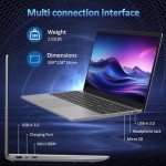 Auusda T152A 15.6" Gaming Laptop Computer - Intel N95 3.4GHz, FHD IPS Display, Backlit Keyboard & Fingerprint Reader, 8000mAh Battery, USB 3.0/Mini HDMI/MicroSD, Win11 Pro, Silver, 16GB RAM, 1TB NVMe
