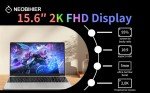 Neobihier Gaming Laptop,Computer Laptop,Laptop Computer,Laptop Gaming,16GB DDR4 512GB SSD,3.4GHz Intel N95 Processor,Fingerprint Unlock,15.6-inch Full HD 2K,180 Angle Opening,Backlit Keyboard,Gray