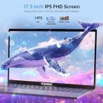 ACEMAGIC 2025 Laptop,17.3-Inch FHD Display Laptop Computer with Quad Core-12th Alder Lake N97(Up to 3.6GHz), 16GB RAM DDR4 512GB ROM Laptop Computer, 6000Mah Battery,Silver