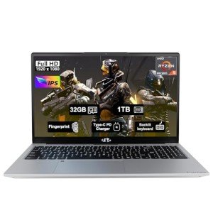 NIMO 15.6'' FHD IPS Business-Gaming-Laptop-Computer - 6 Cores AMD Ryzen 5 6600H, 32GB DDR5 RAM 1TB SSD(Beat Ryzen 7 5700U, Up to 4.5GHz), 100W Type-C, 6 Cores 660M GPU, Fingerprint, Backlit Keyboard