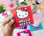 Sanrio Hello Kitty Colors Glass Coasters for Drinks, Set of 4 | Tabletop Protection for Home Kitchen, Dining Room Table