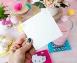 Sanrio Hello Kitty Colors Glass Coasters for Drinks, Set of 4 | Tabletop Protection for Home Kitchen, Dining Room Table