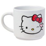 Silver Buffalo Sanrio Hello Kitty Faces and Hearts 4pc Ceramic Mug Stack Set, 10 Ounces