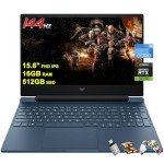 HP Victus 15 Gaming Laptop 15.6” FHD IPS Anti-Glare 144Hz Intel 8-core i5-12450H (Beat i7-11800H) 16GB RAM 512GB SSD GeForce RTX 3050 Backlit B&O Fast Charging Win11 w/ICP Accessory
