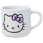 Silver Buffalo Sanrio Hello Kitty Faces and Hearts 4pc Ceramic Mug Stack Set, 10 Ounces