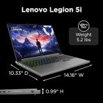 Lenovo Legion 5i - 16” Display - Intel Core i9-14900HX - NVIDIA GeForce RTX 4070-32GB RAM - 512GB SSD - G-SYNC - Windows 11 Home - USB-A and USB-C Ports - Privacy Shutter Camera - Luna Grey