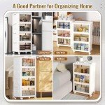 4 Tier Plastic Storage Bins and Boxes Organizer - Stackable with Lids for Bedroom, Living Room, Kitchen, Office - Foldable Containers