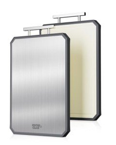 SNOWCLAD Stainless Steel Cutting Board,Double Sided Steel Cutting Board for kitchen,Stainless Steel/Wheat straw pp Large Cutting Board for meat,Dishwasher Safe,non toxic Chopping Board,16 * 11 Inch