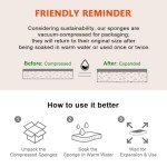 AIDEA Non-Scratch Scrub Sponge-12Count, Natural Sponges for Non-Stick Cookware, Sponges Kitchen, Cellulose Sponges for Dishes, Cleaning Sponge for Kitchen, Bathroom, Household