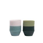The Silicone Kitchen Reusable Mini Silicone Baking Cup, Non-Toxic, BPA Free, Dishwasher Safe, Mini, 24 Pack, White Blue Green