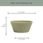 The Silicone Kitchen Reusable Mini Silicone Baking Cup, Non-Toxic, BPA Free, Dishwasher Safe, Mini, 24 Pack, White Blue Green