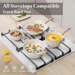 Bazova 24 Pcs Pots and Pans Set Non Stick Ceramic Cookware Set,Healthy Non Toxic Kitchen Cookware Sets with Large Capacity,Induction Compatible,Dishwasher Safe,PFAS/PTFE/PFOA/PFOS Free,Cream White