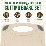 AXIOM CREATIONS 2-Piece Reversible Cutting Board Set Made from Natural Food Grade Wheat Straw Material - Eco-Conscious Alternative to Plastic - Gluten Free & BPA Free Chopping Boards for Kitchen