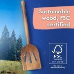 Non-Toxic Cooking Utensils – 7-Piece Kitchen Utensils Set, Glue-Free & One-Piece Wooden Spoons for Cooking, Natural Wooden Utensil Set with Plant-Based Finish, Free of Forever Chemicals