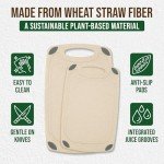 AXIOM CREATIONS 2-Piece Reversible Cutting Board Set Made from Natural Food Grade Wheat Straw Material - Eco-Conscious Alternative to Plastic - Gluten Free & BPA Free Chopping Boards for Kitchen