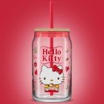 JoyJolt Sanrio Hello Kitty and Friends Favorite Flavor Glass Tumbler with Bamboo Lid and Straw, Leakproof 16oz Clear Soda Can Shaped Cup featuring Hello Kitty, Hello Kitty Merch