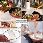 Silicone Kitchen Cooking Utensils Set - Heat Resistant/Non-stick/Non Toxic/BPA Free Silicon Spoons Spatula Whisk Tongs Wooden Handle Kitchen Gadgets Utensil Set with Holder (Khaki)