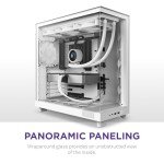 NZXT H6 Flow | CC-H61FW-01 | Compact Dual-Chamber Mid-Tower Airflow Case | Panoramic Glass Panels | High-Performance Airflow Panels | Includes 3 x 120mm Fans | Cable Management | White