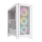 Corsair iCUE 4000D RGB Airflow Mid-Tower Case - 3X AF120 RGB Elite Fans - iCUE Lighting Node PRO Controller - High-Airflow Design - CORSAIR RapidRoute Cable Management System - True White