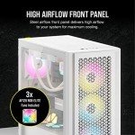 Corsair iCUE 4000D RGB Airflow Mid-Tower Case - 3X AF120 RGB Elite Fans - iCUE Lighting Node PRO Controller - High-Airflow Design - CORSAIR RapidRoute Cable Management System - True White